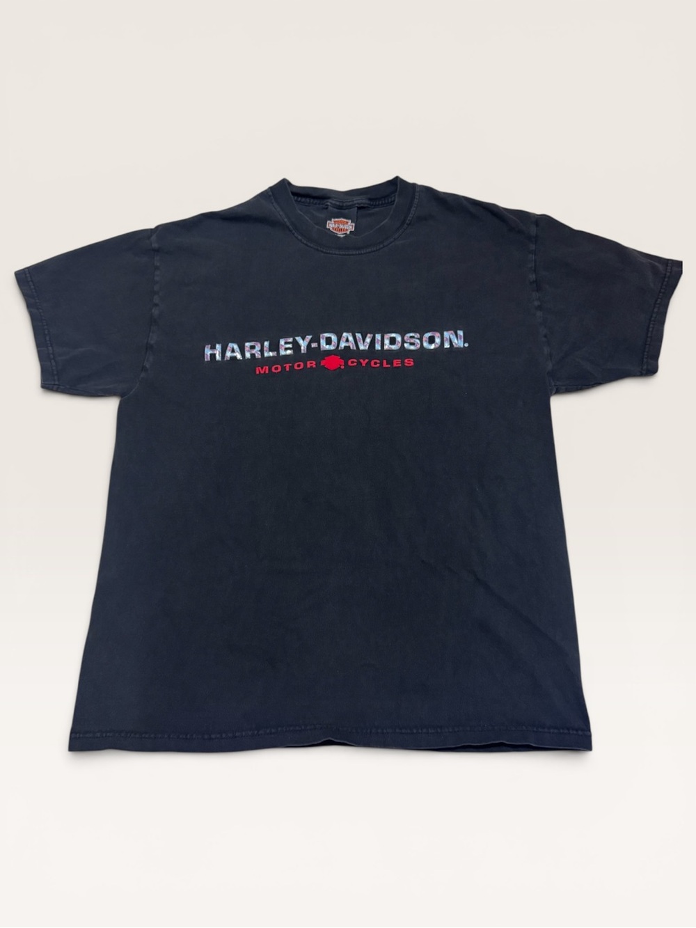 Vintage 1998 Harley Davidson 3D Puff Flocked Dealer Tee Size Large